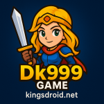 Cartoon female warrior holding sword – DK999 Game logo for KingsDroid.net